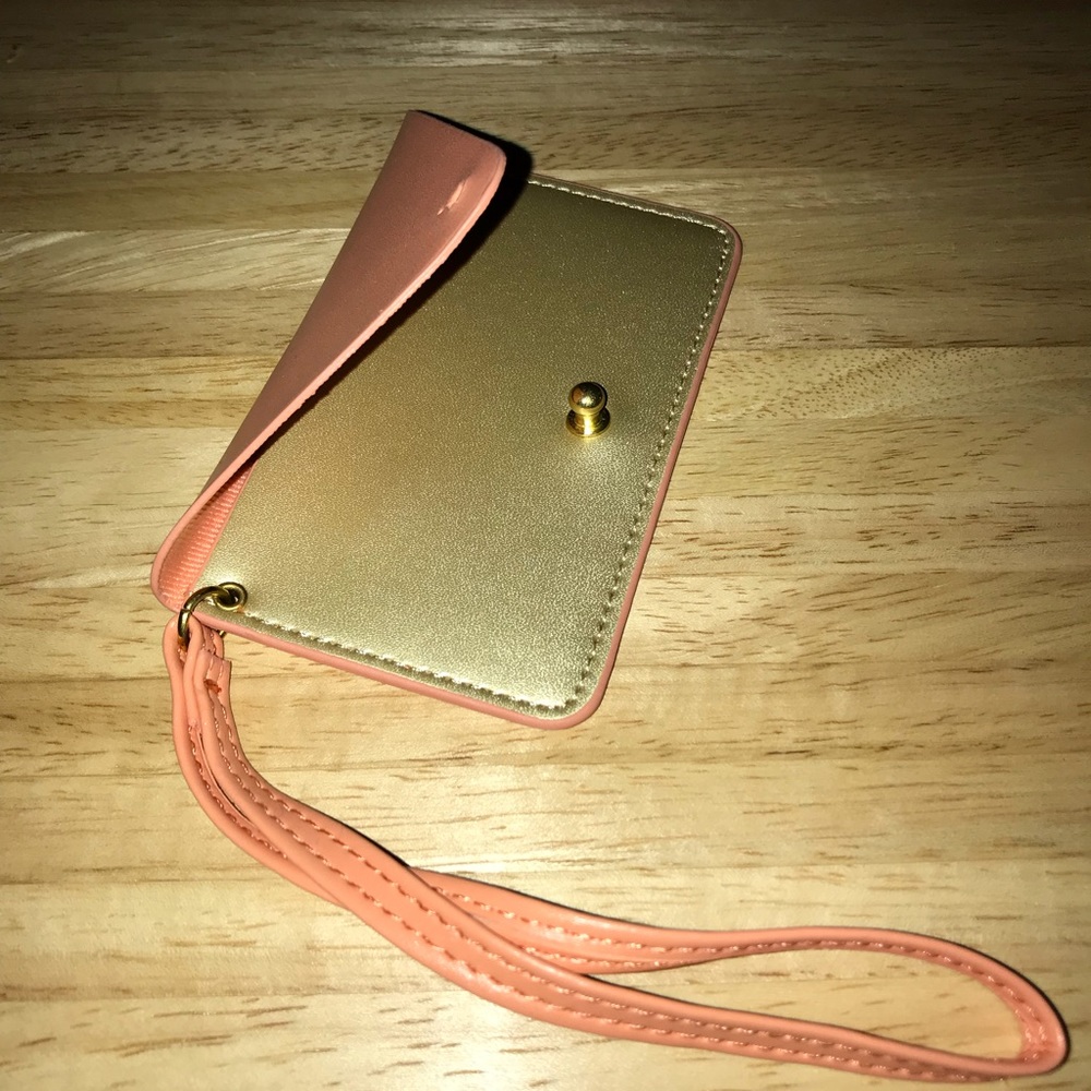 🌻🌻Mini Wallet/Card Carrier, Peach&Gold🌻🌻 - Picture 2 of 3